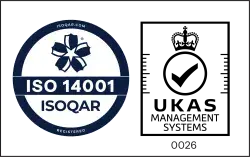 ISOQAR UKAS ISO 14001 joint logo