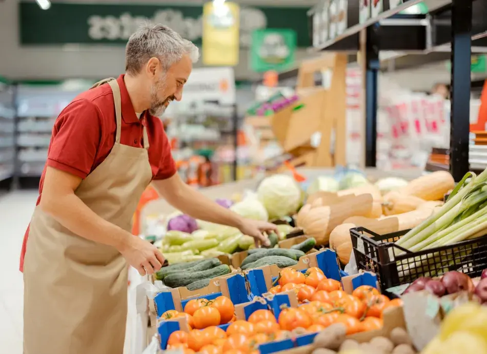 Man working in a supermarket