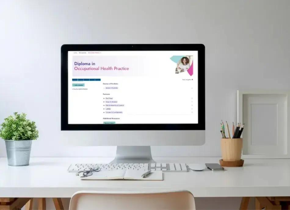 Computer screen with course details