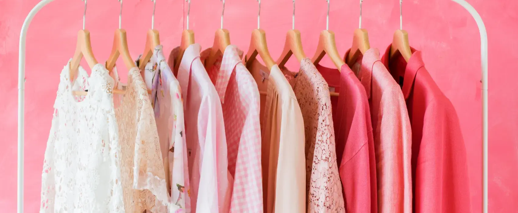 Rail of pink womens clothing
