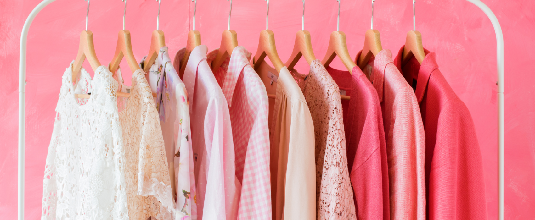 Rail of pink womens clothing