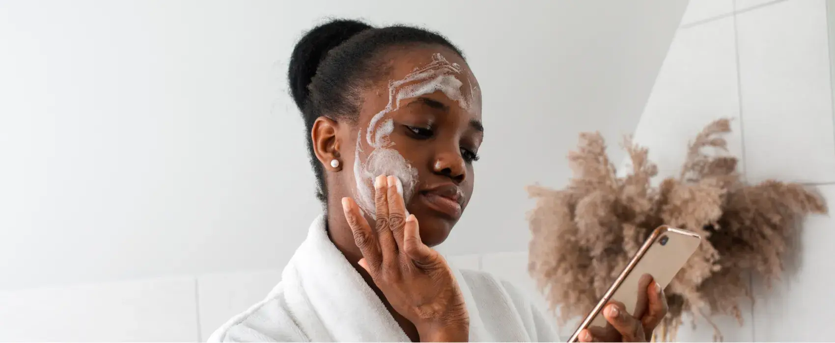Women washing face