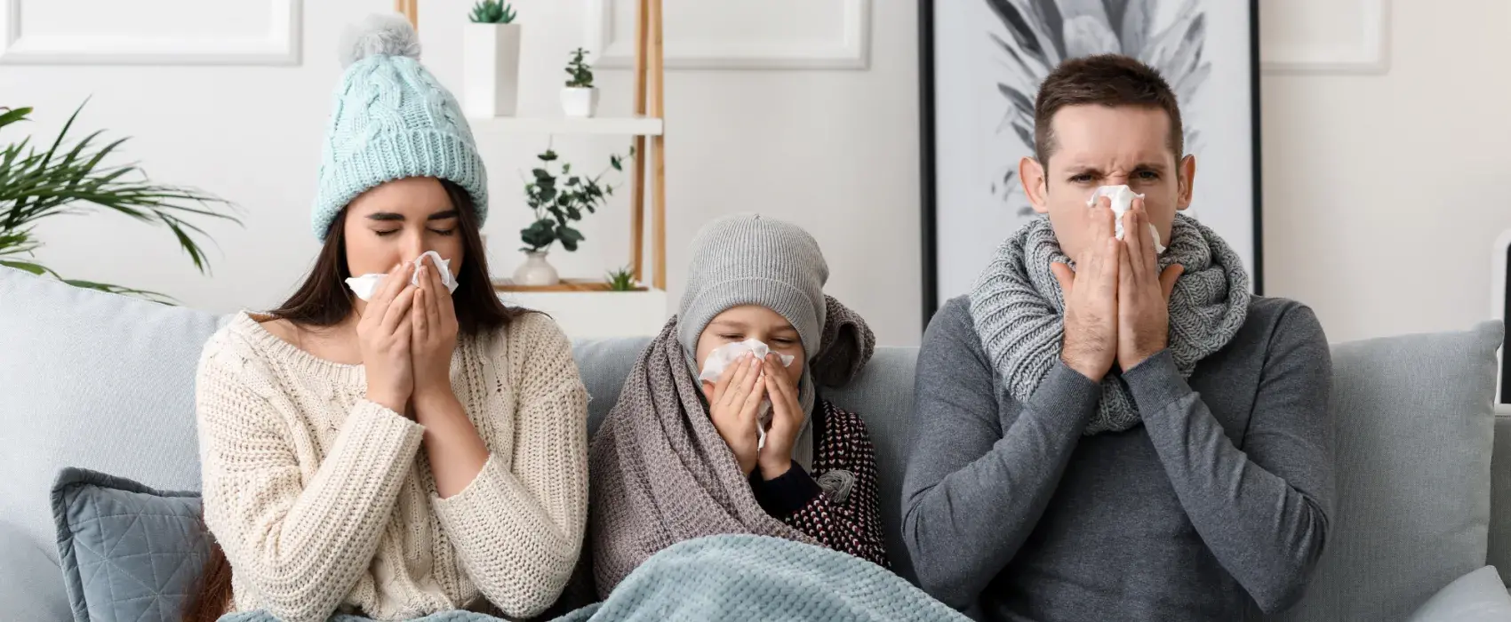 Family with the flu