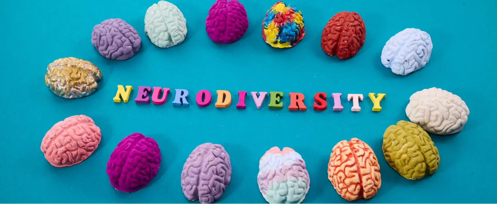 Neurodiversity with different coloured brains