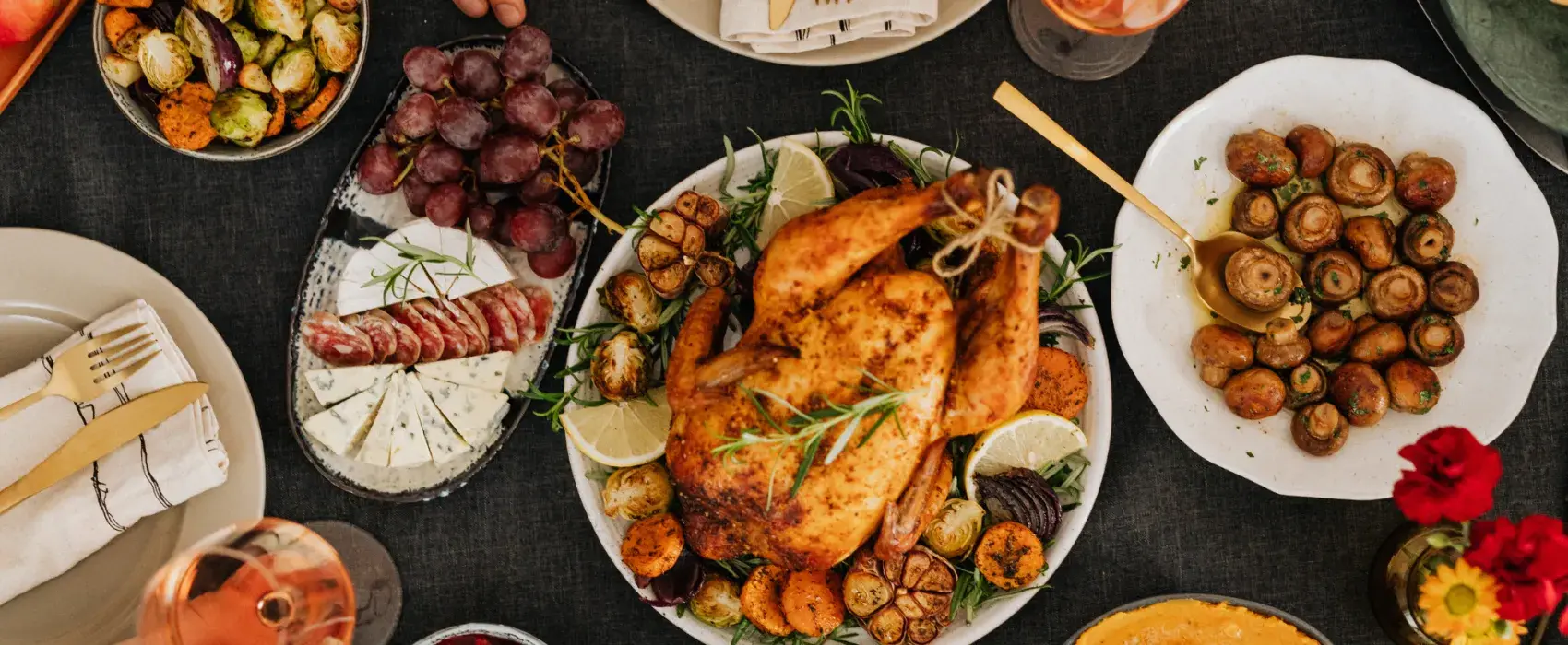 Flat lay of christmas food