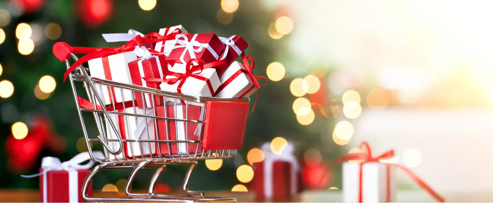 Christmas shopping trolley