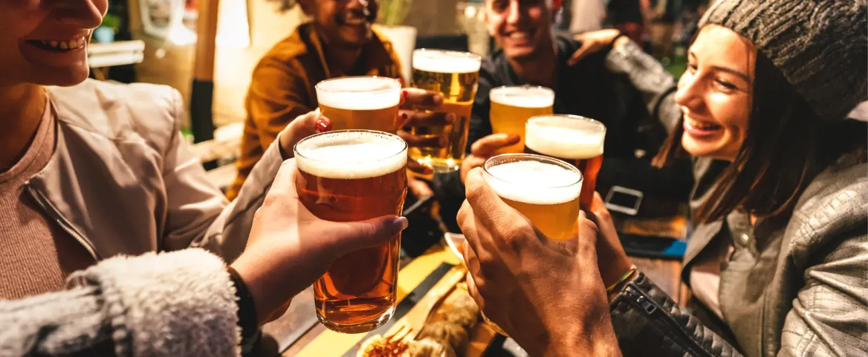 Group of friends drinking beers