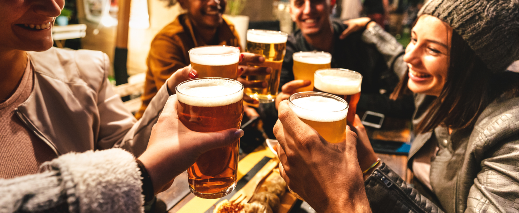 Group of friends drinking beers