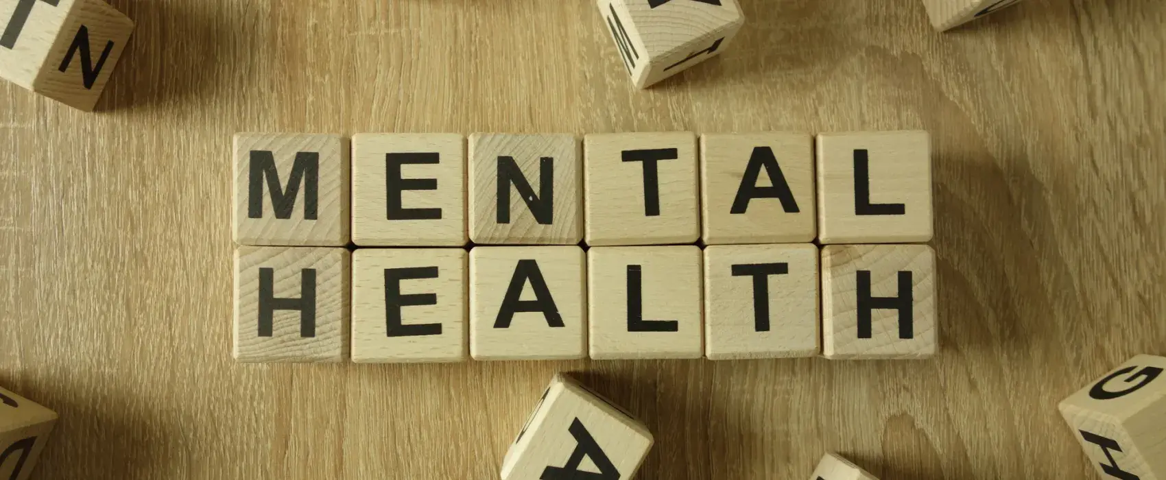 Mental Health spelled out in cubes