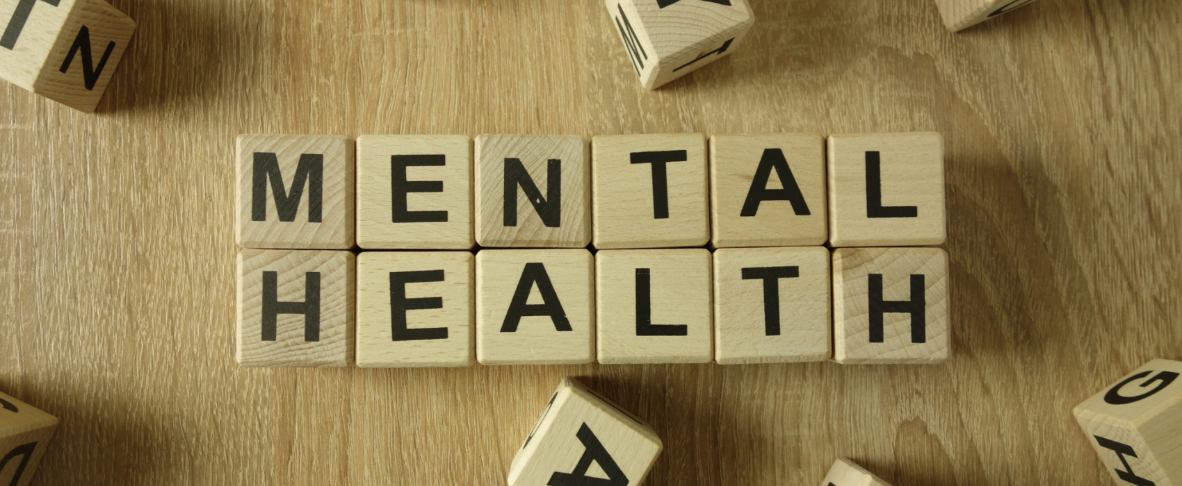 Mental Health spelled out in cubes