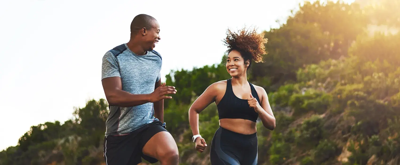 2 people running