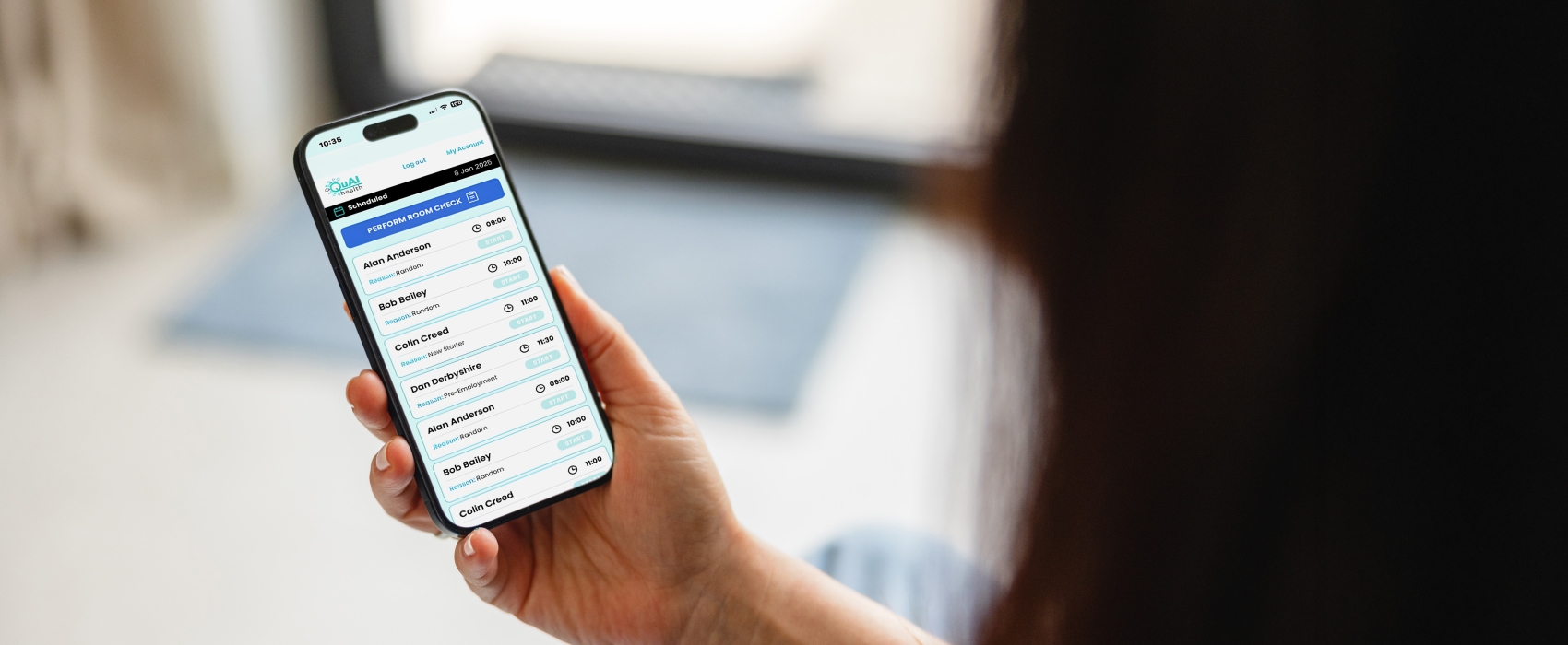 A user tracking collection progress in the web app on their phone