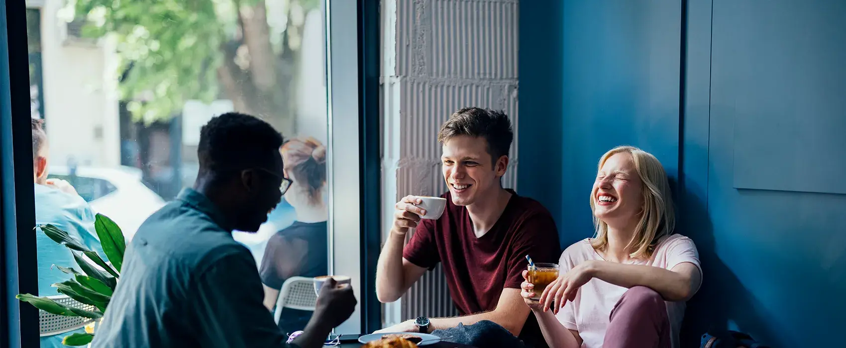 Friends in a coffee shop