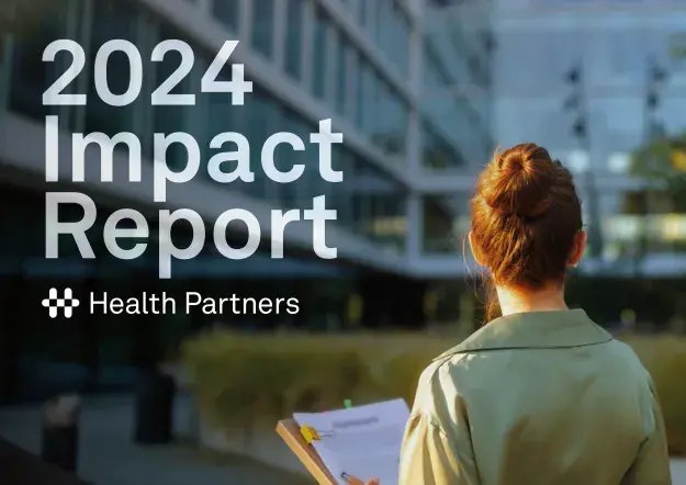Front page of Health Partners' 2024 impact report