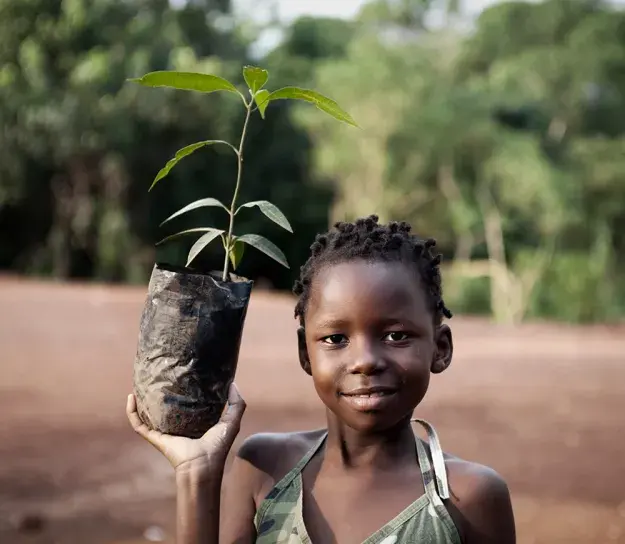 girl with plant