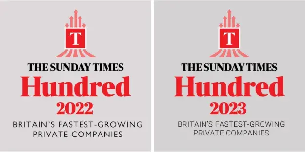 Sunday Times 100 logo 2022 and 2023